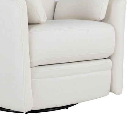 Upholstered Swivel Recliner Manual Rocker