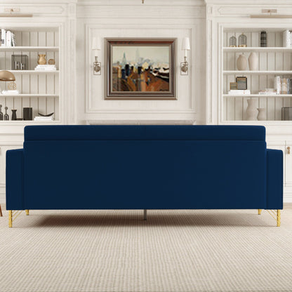 Velvet 3-seater Sofa with Gold Accents