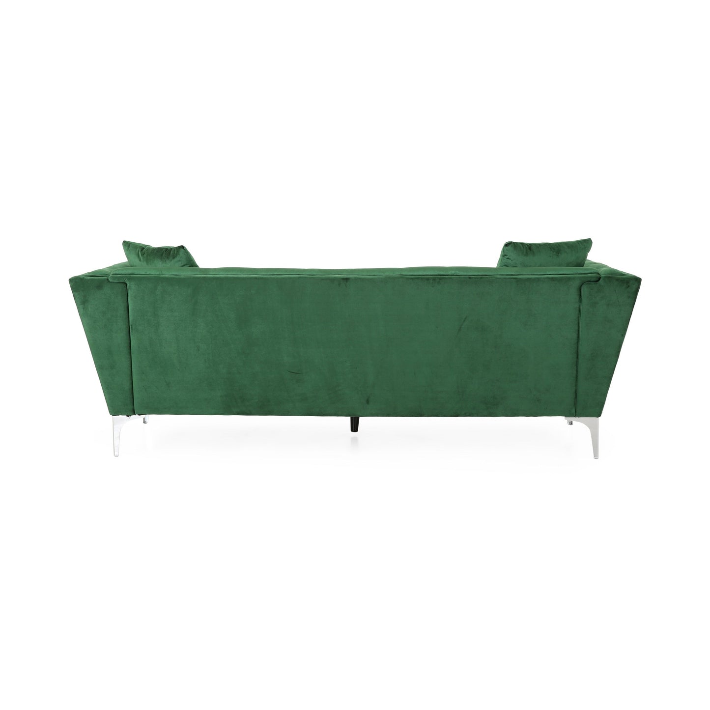 Velvet 3-seater Sofa with Pillows and Sturdy Frame