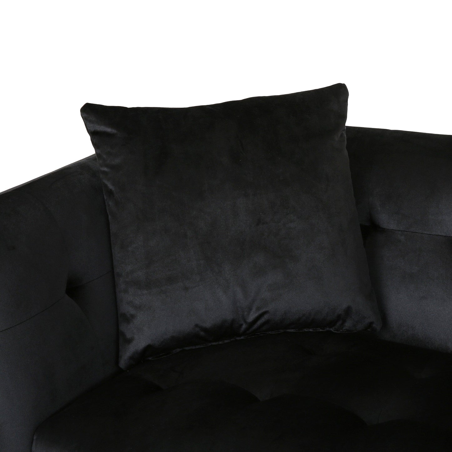 Velvet 3-seater Sofa with Pillows and Sturdy Frame