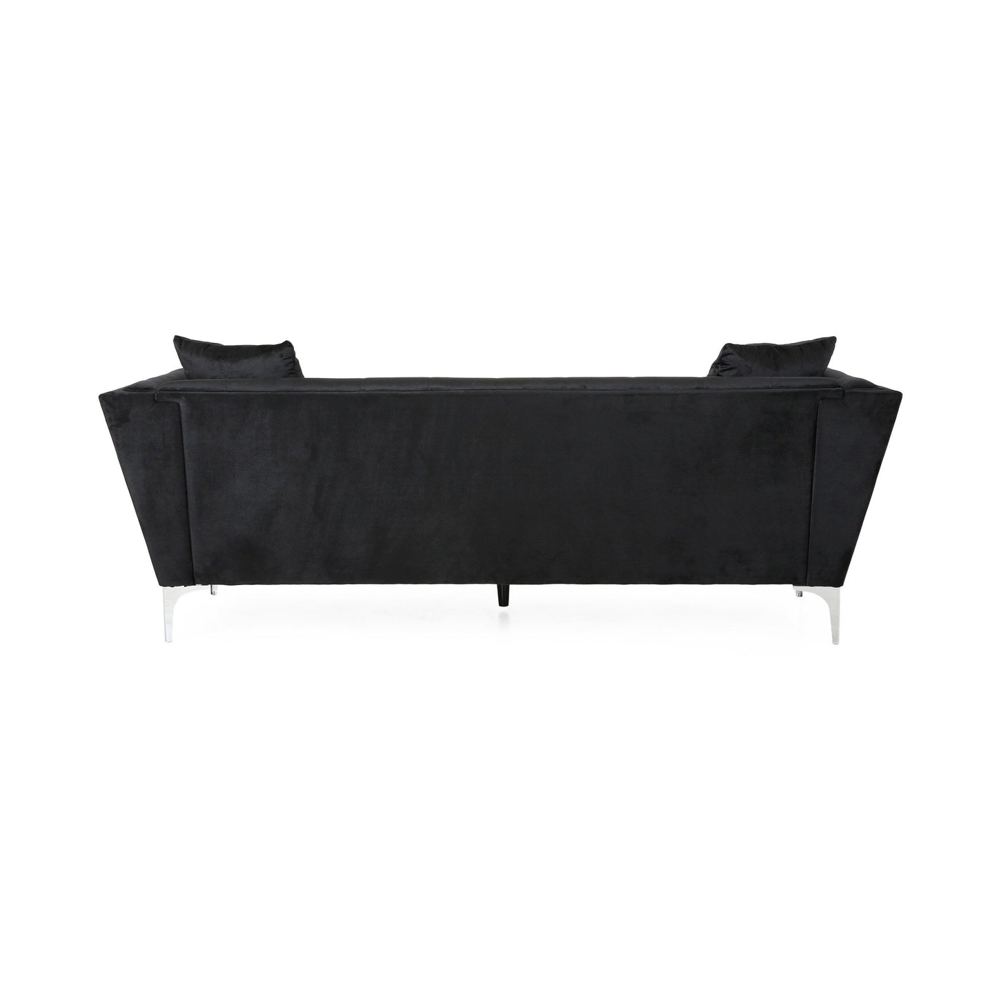 Velvet 3-seater Sofa with Pillows and Sturdy Frame