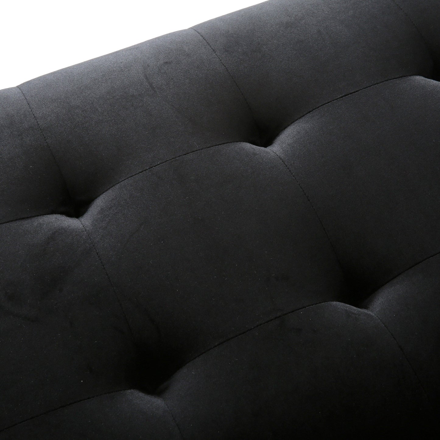 Velvet 3-seater Sofa with Pillows and Sturdy Frame
