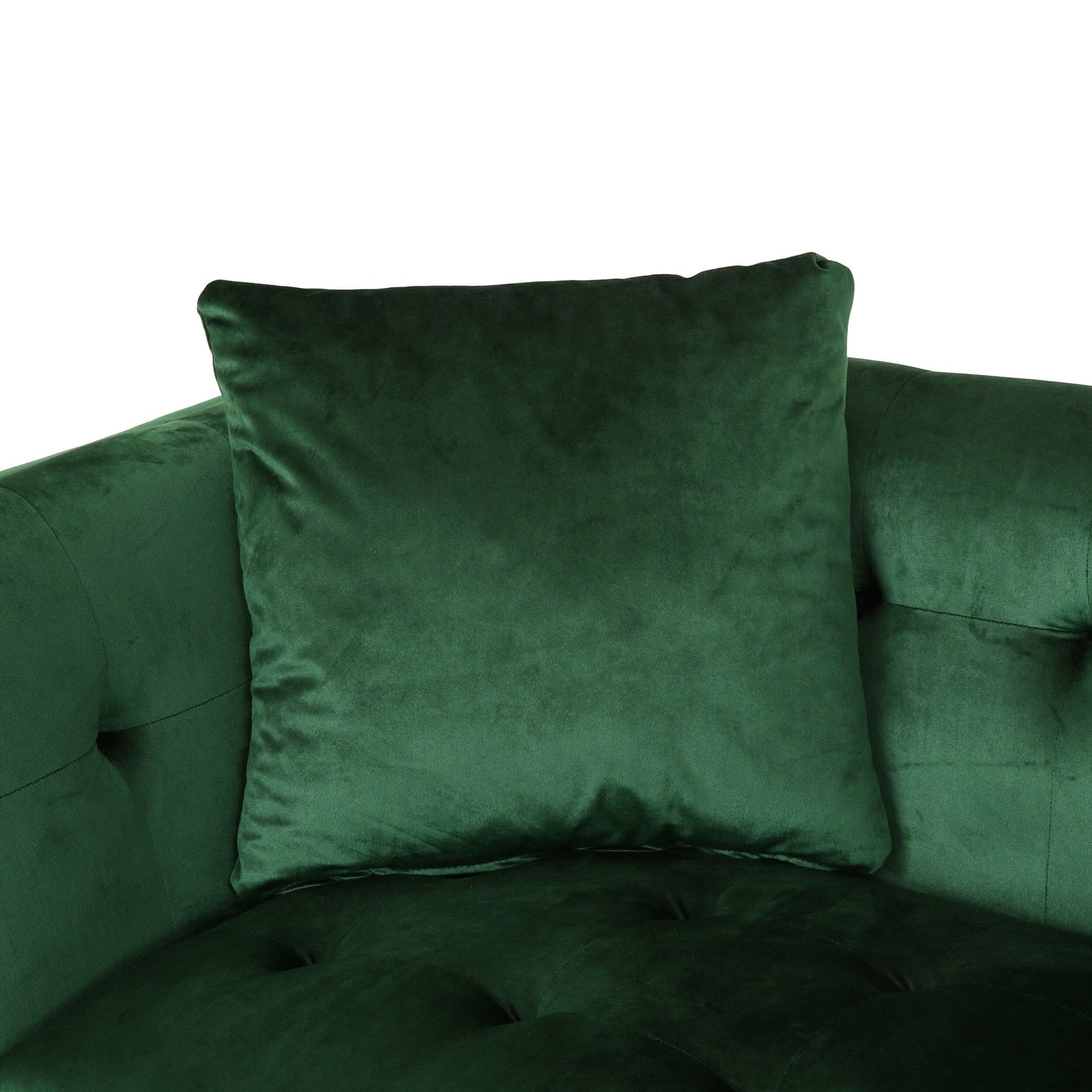 Velvet 3-seater Sofa with Pillows and Sturdy Frame