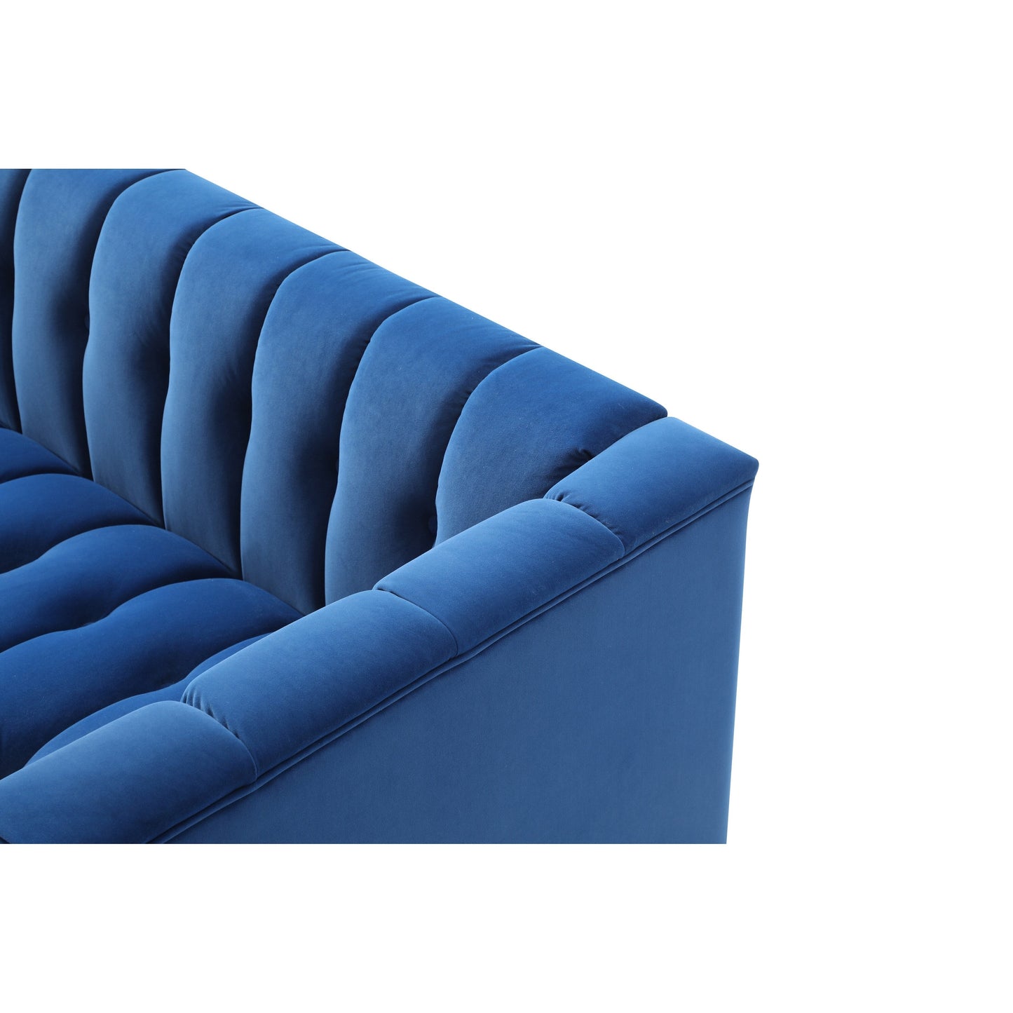 Velvet 3-seater Sofa with Transparent Legs and Tufted Back