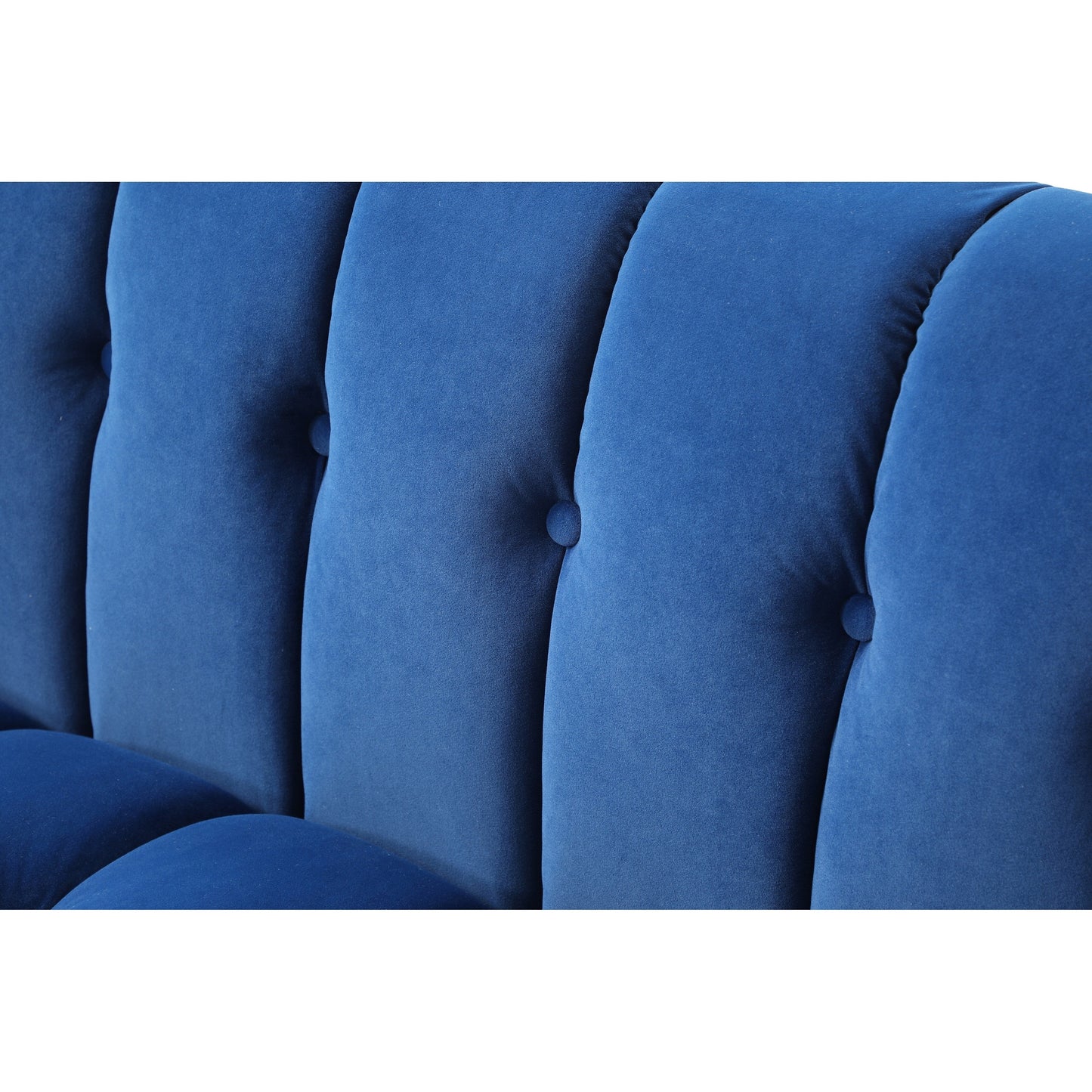 Velvet 3-seater Sofa with Transparent Legs and Tufted Back