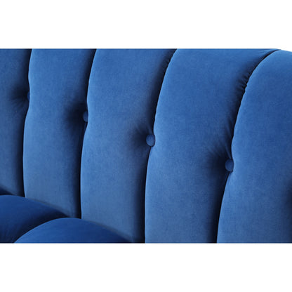 Velvet 3-seater Sofa with Transparent Legs and Tufted Back