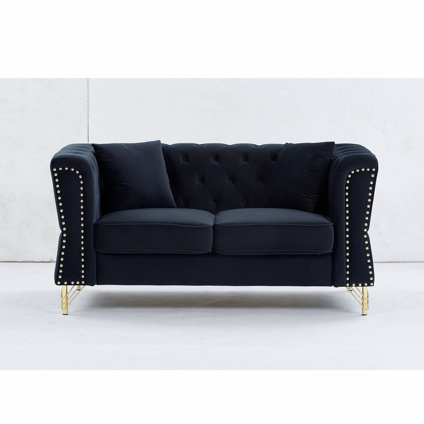 Velvet 3-seater Sofa with Tufted Couch