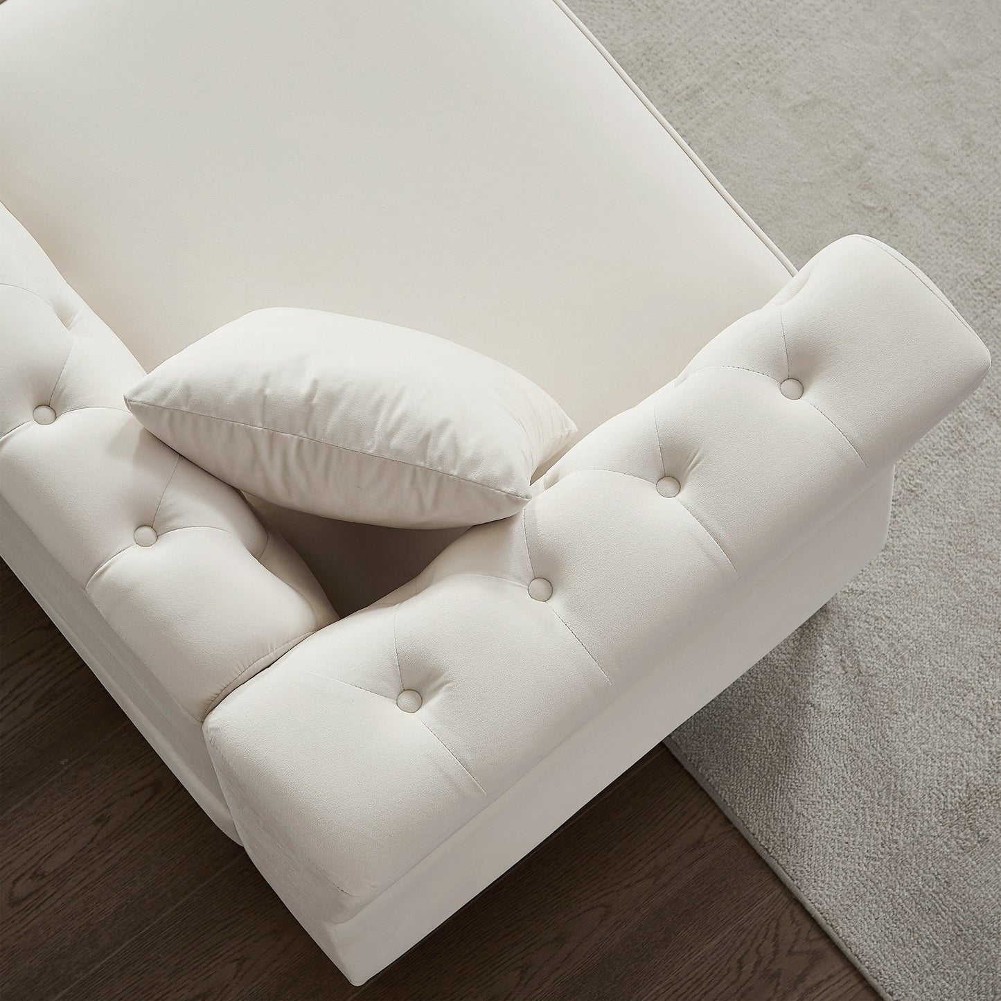 Velvet 3-seater Sofa with Tufted Couch