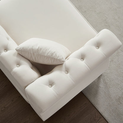 Velvet 3-seater Sofa with Tufted Couch