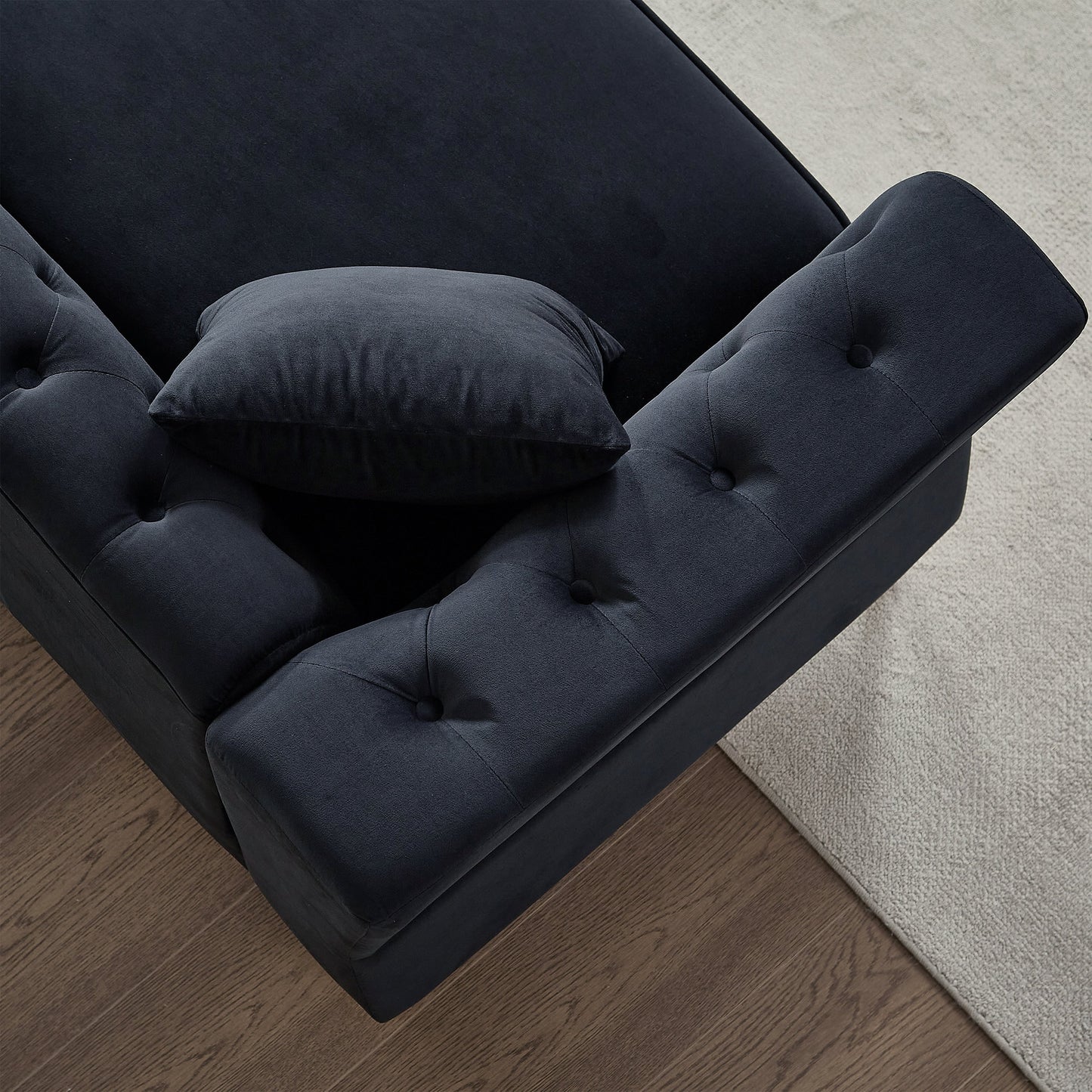 Velvet 3-seater Sofa with Tufted Couch