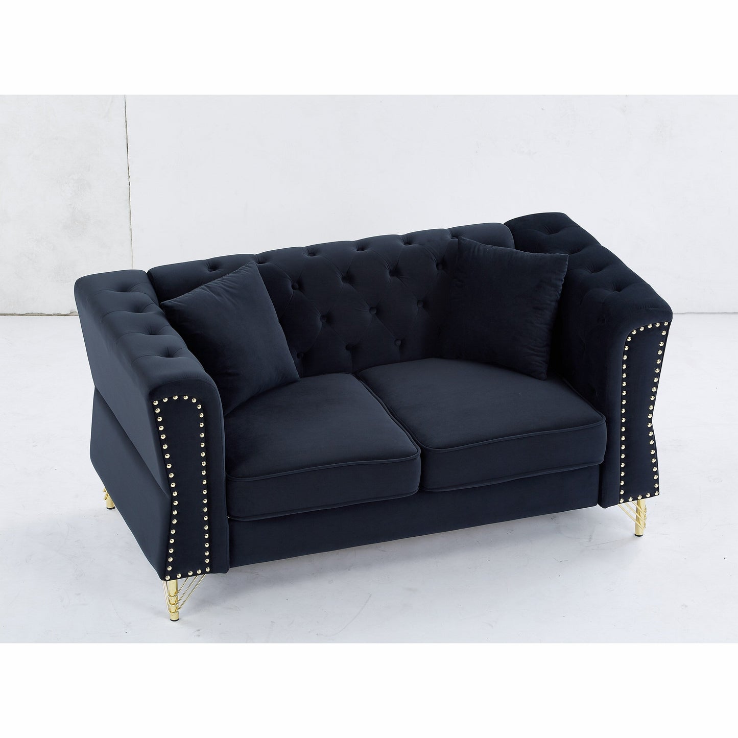 Velvet 3-seater Sofa with Tufted Couch