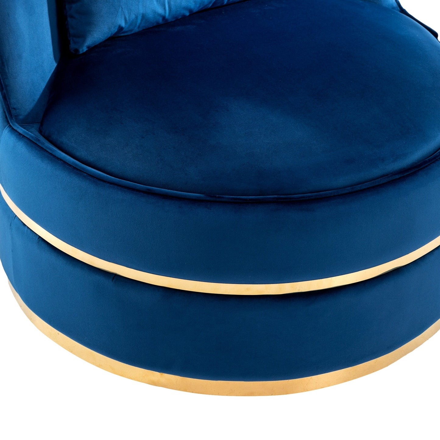 Velvet 360° Swivel Accent Chair with Seat Cushion, Upholstered Barrel Chair with Stainless Steel Base Living Room Chair