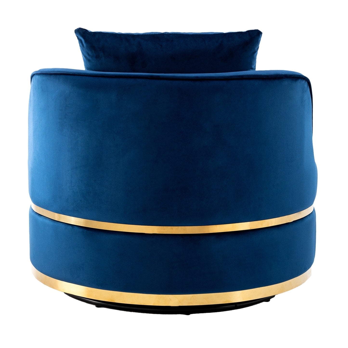 Velvet 360° Swivel Accent Chair with Seat Cushion, Upholstered Barrel Chair with Stainless Steel Base Living Room Chair