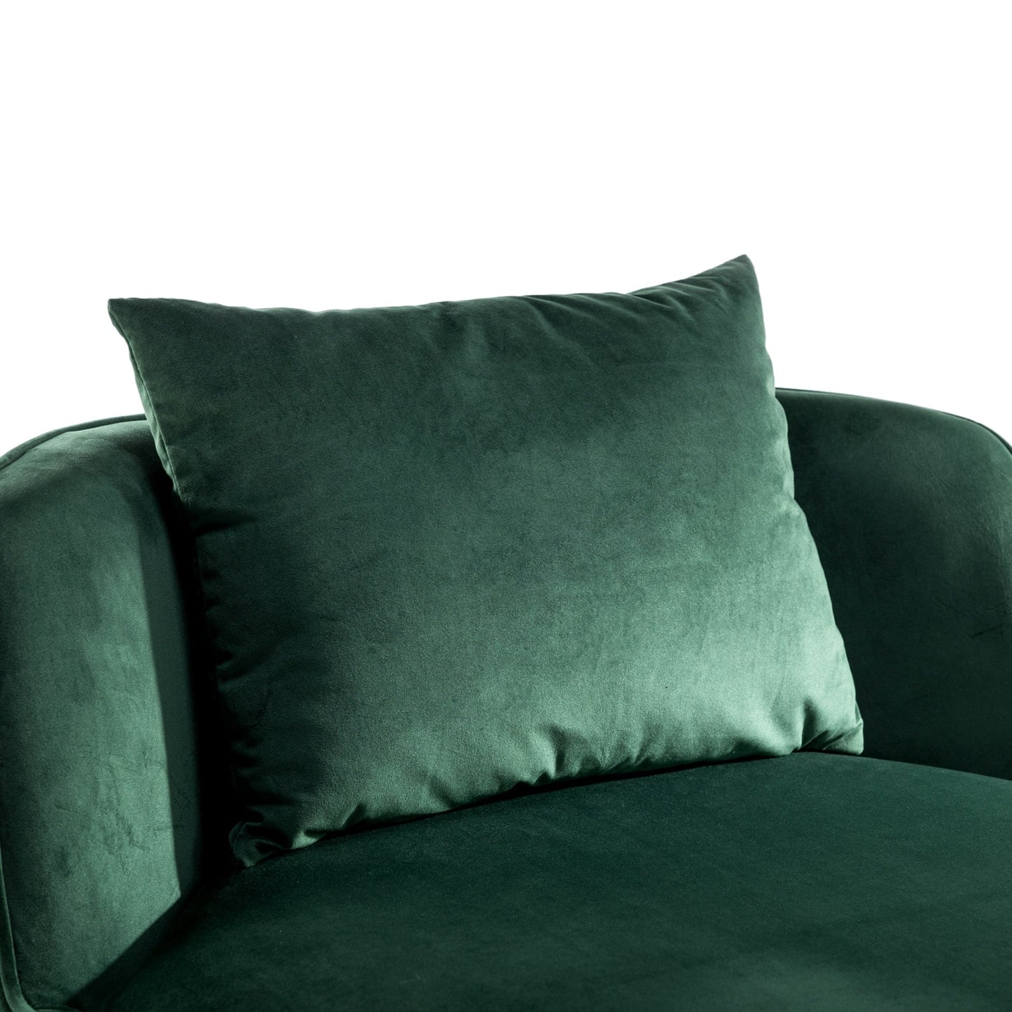 Velvet 360° Swivel Accent Chair with Seat Cushion, Upholstered Barrel Chair with Stainless Steel Base Living Room Chair