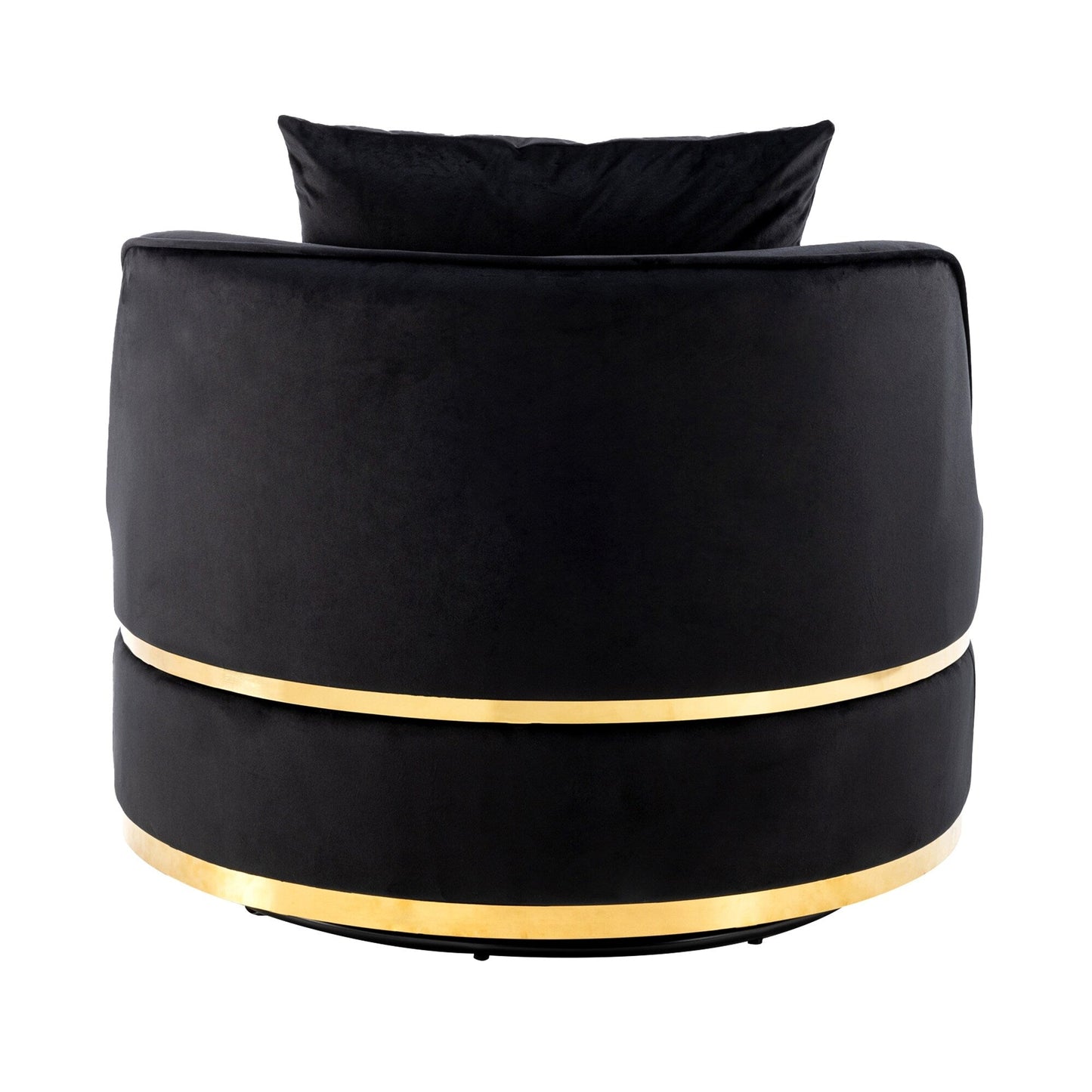 Velvet 360° Swivel Accent Chair with Seat Cushion, Upholstered Barrel Chair with Stainless Steel Base Living Room Chair