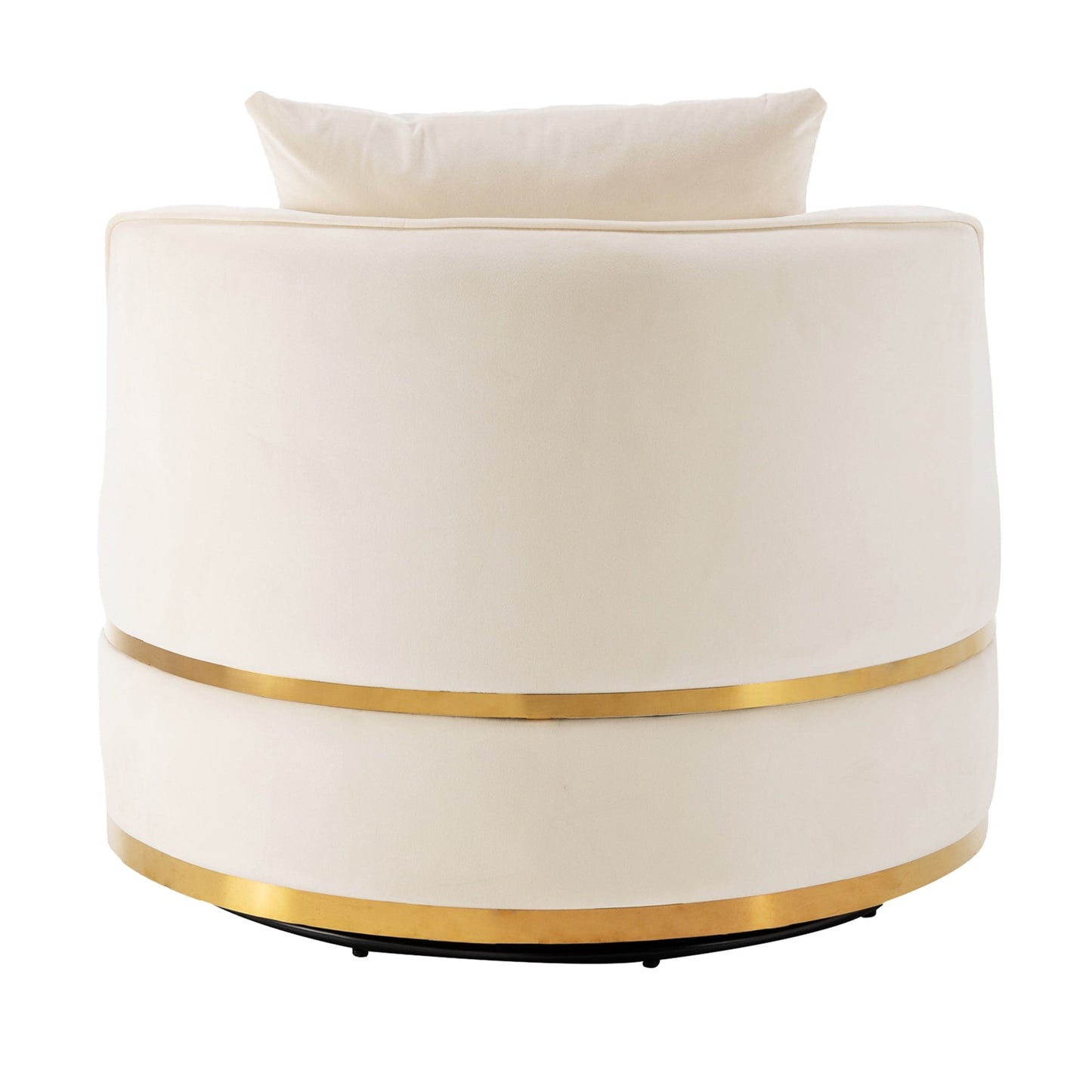 Velvet 360° Swivel Accent Chair with Seat Cushion, Upholstered Barrel Chair with Stainless Steel Base Living Room Chair