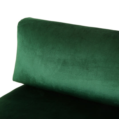 Velvet 4-Seat Sofa with Metal Legs and Wood Frame