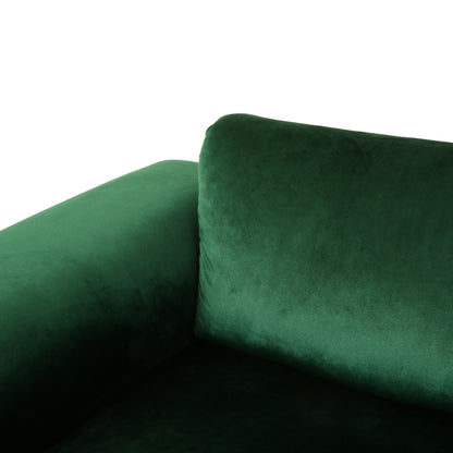 Velvet 4-Seat Sofa with Metal Legs and Wood Frame