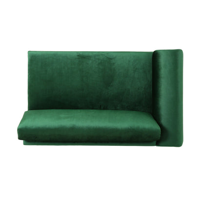 Velvet 4-Seat Sofa with Metal Legs and Wood Frame