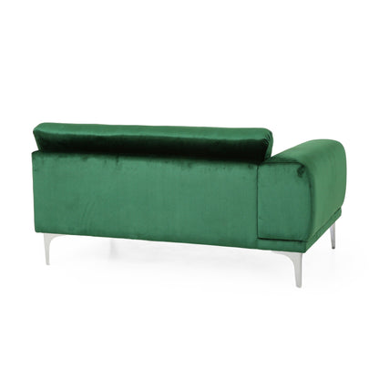 Velvet 4-Seat Sofa with Metal Legs and Wood Frame
