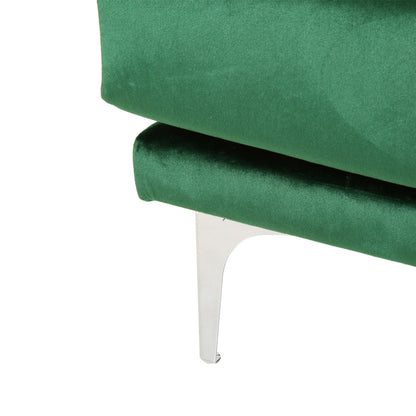 Velvet 4-Seat Sofa with Metal Legs and Wood Frame