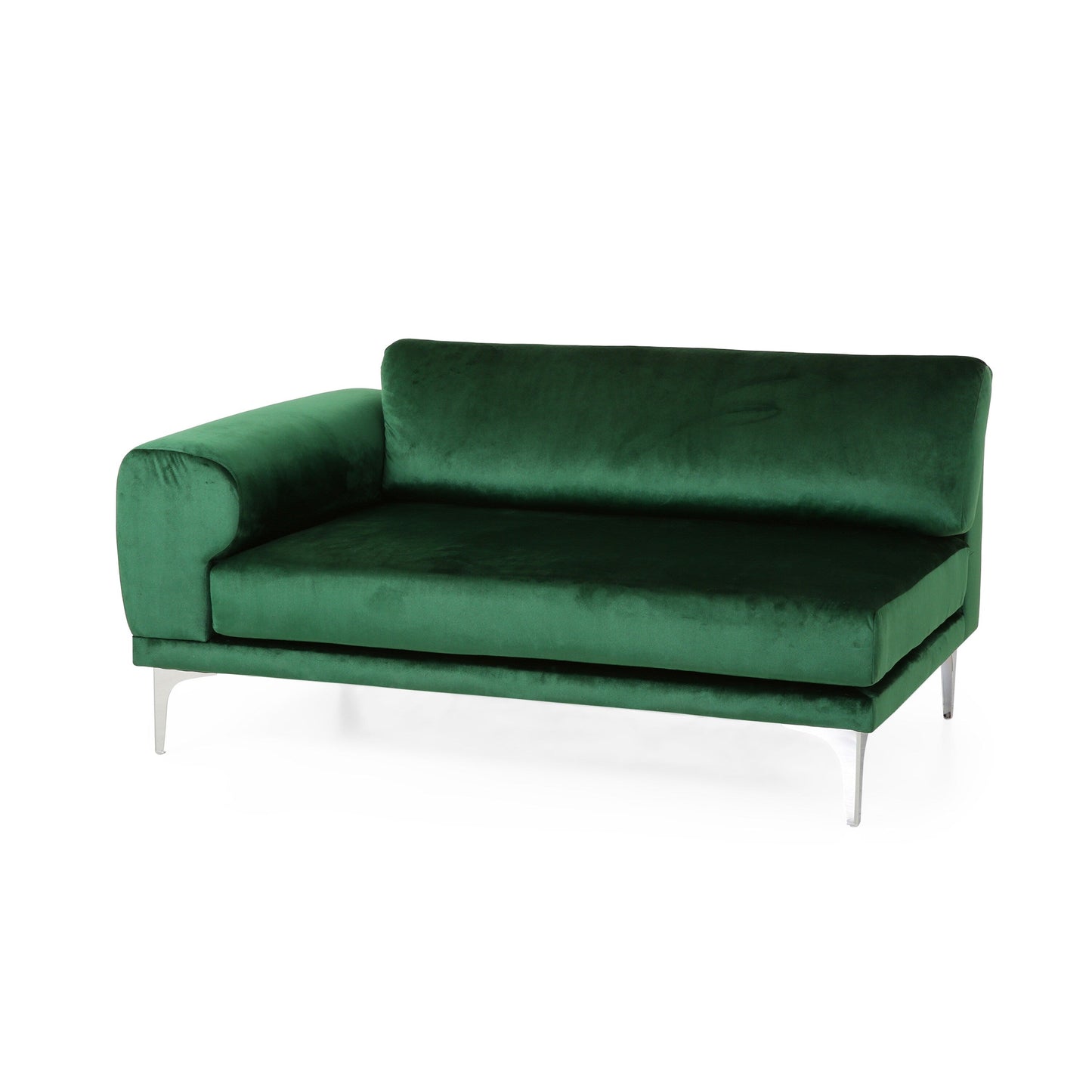 Velvet 4-Seat Sofa with Metal Legs and Wood Frame