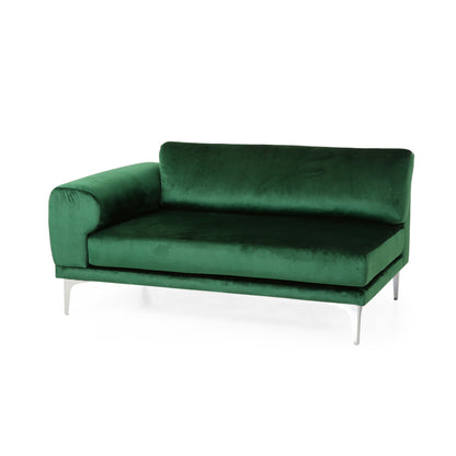 Velvet 4-Seat Sofa with Metal Legs and Wood Frame