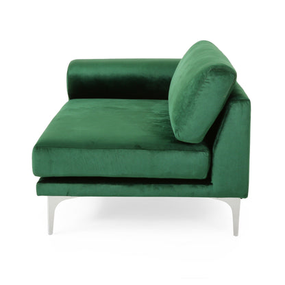 Velvet 4-Seat Sofa with Metal Legs and Wood Frame