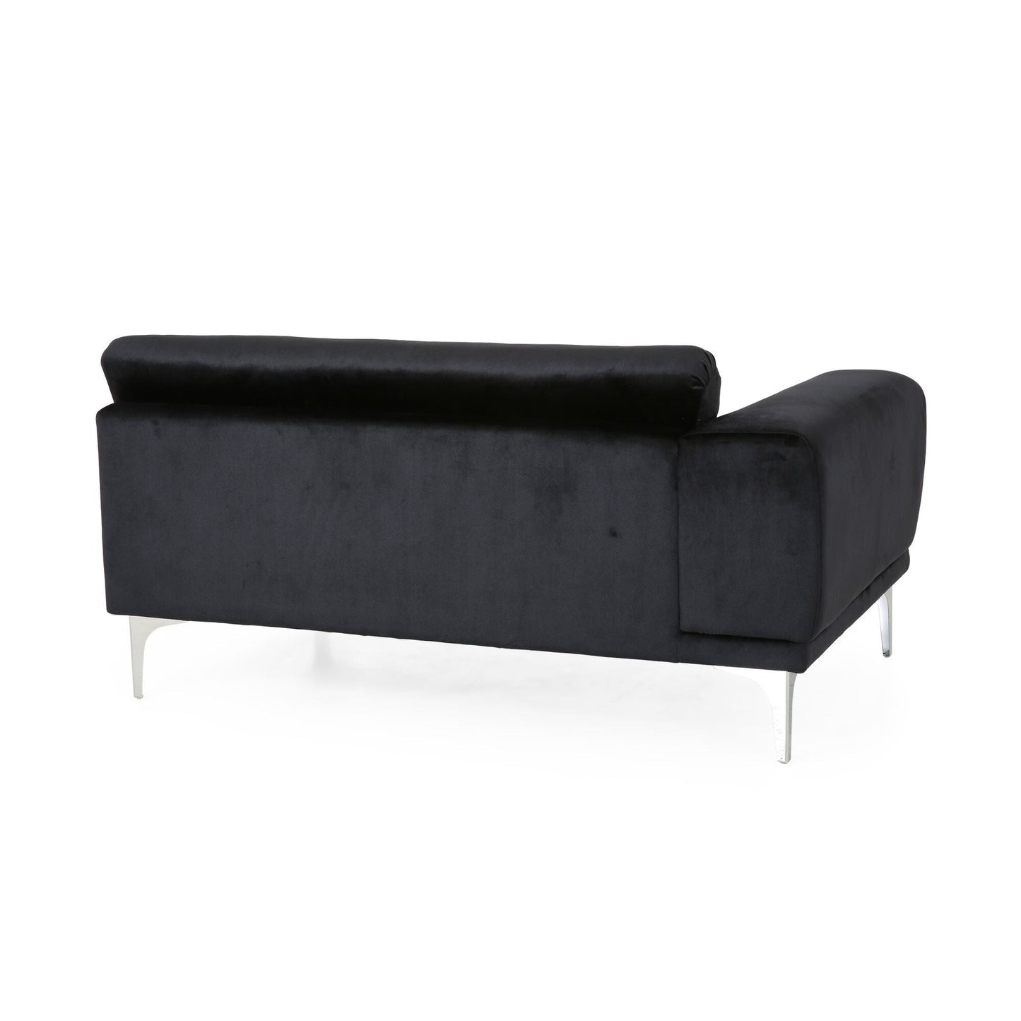Velvet 4-Seater Sofa with Cushions and Metal Legs