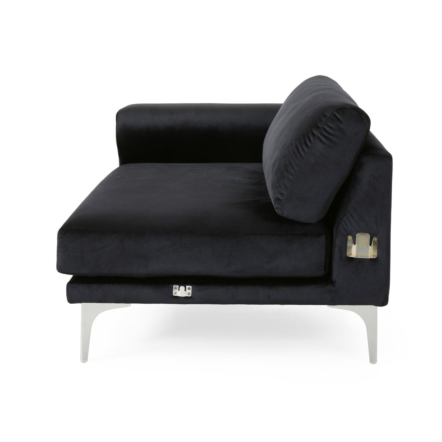 Velvet 4-Seater Sofa with Cushions and Metal Legs