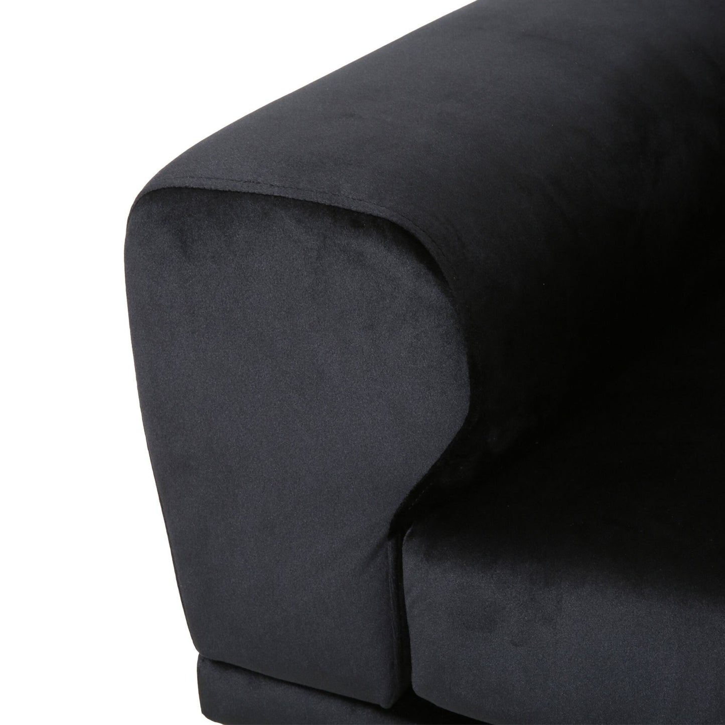 Velvet 4-Seater Sofa with Cushions and Metal Legs