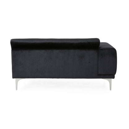 Velvet 4-Seater Sofa with Cushions and Metal Legs