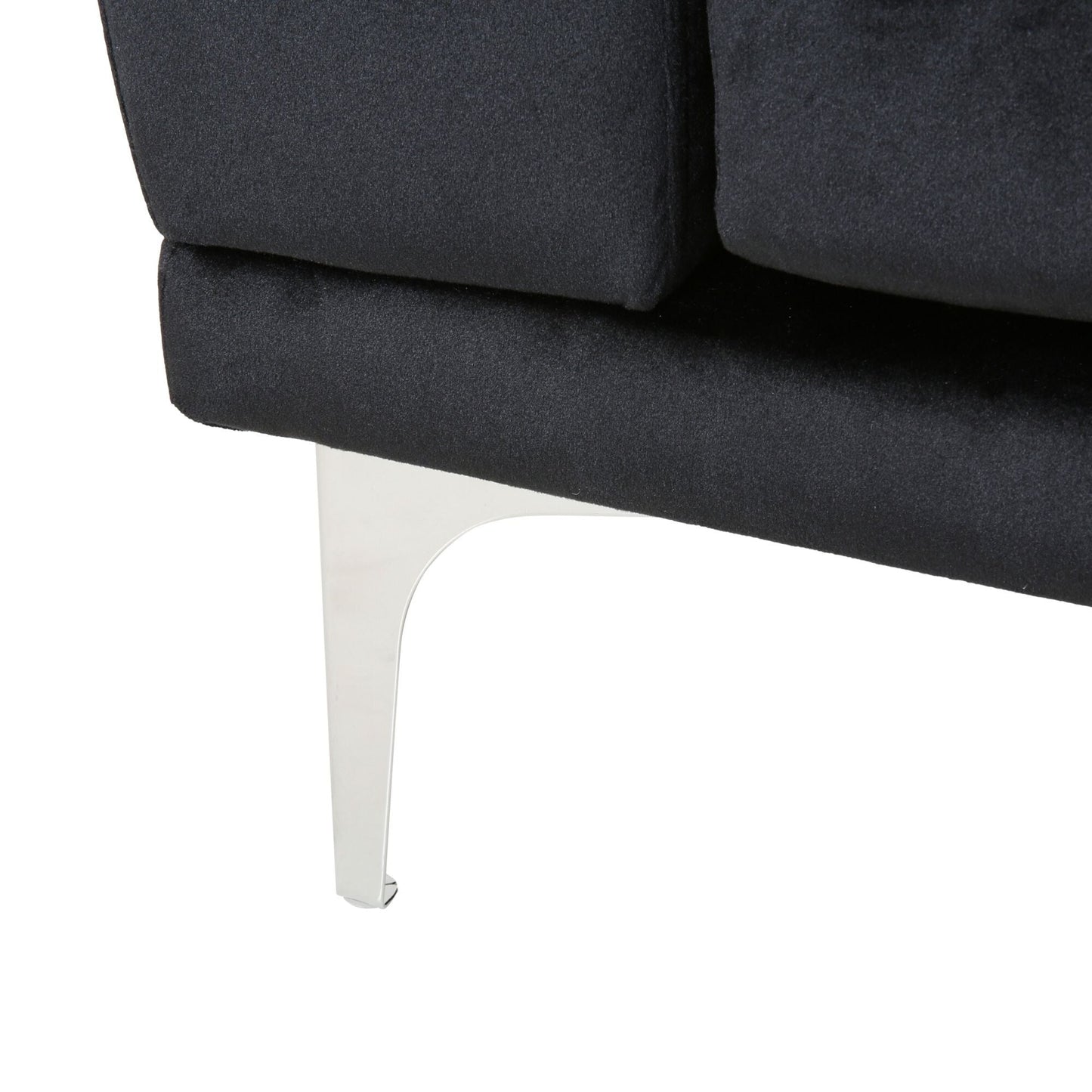 Velvet 4-Seater Sofa with Cushions and Metal Legs