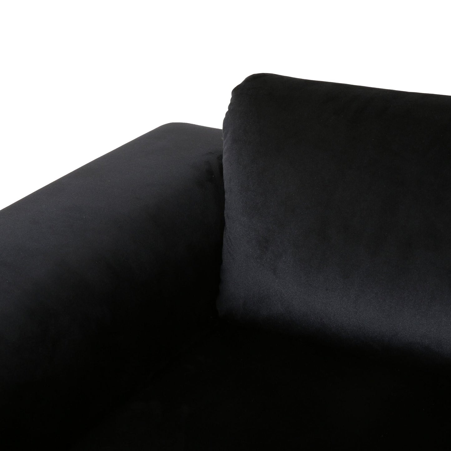 Velvet 4-Seater Sofa with Cushions and Metal Legs