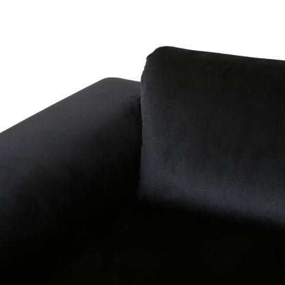 Velvet 4-Seater Sofa with Cushions and Metal Legs