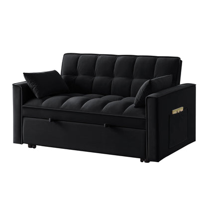 Velvet 4-in-1 Pull-Out Loveseat Sofa Bed