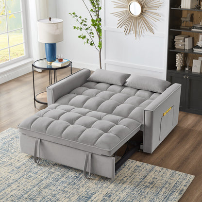 Velvet 4-in-1 Pull-Out Loveseat Sofa Bed
