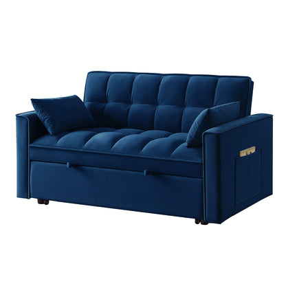 Velvet 4-in-1 Pull-Out Loveseat Sofa Bed