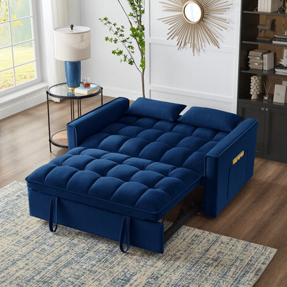 Velvet 4-in-1 Pull-Out Loveseat Sofa Bed