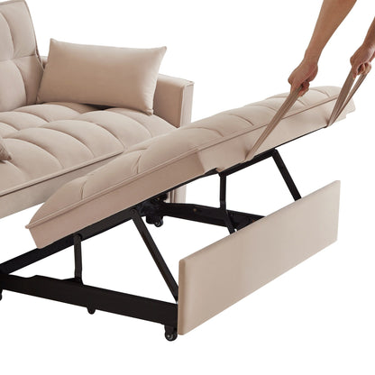 Velvet 4-in-1 Pull-Out Loveseat Sofa Bed