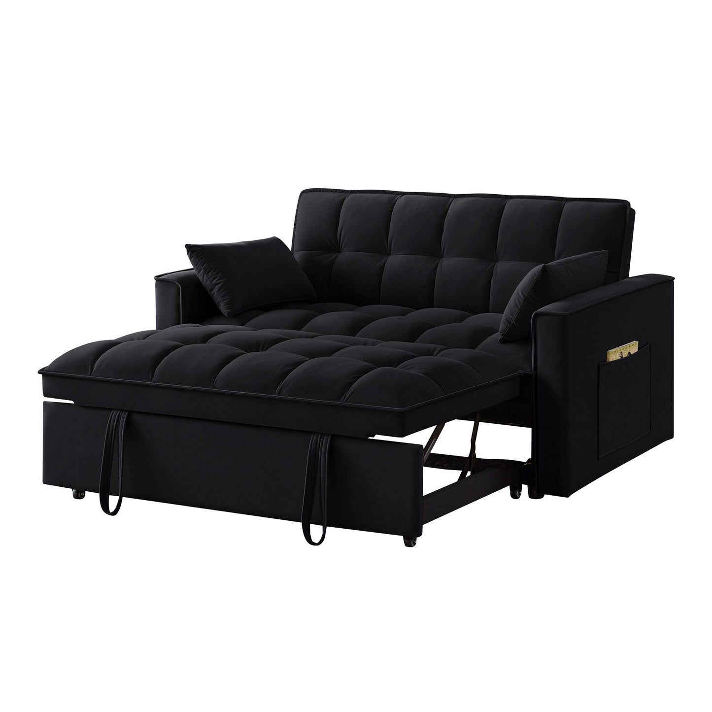 Velvet 4-in-1 Pull-Out Loveseat Sofa Bed
