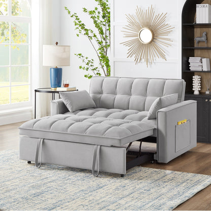 Velvet 4-in-1 Pull-Out Loveseat Sofa Bed