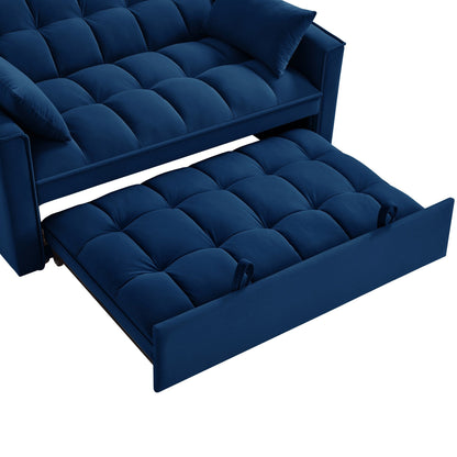 Velvet 4-in-1 Pull-Out Loveseat Sofa Bed