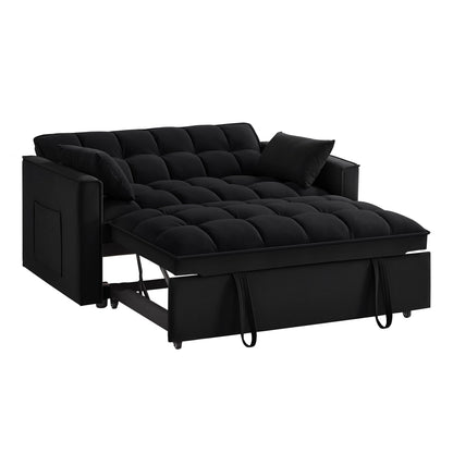 Velvet 4-in-1 Pull-Out Loveseat Sofa Bed