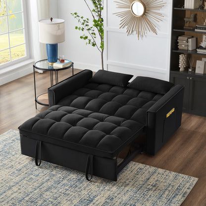 Velvet 4-in-1 Pull-Out Loveseat Sofa Bed