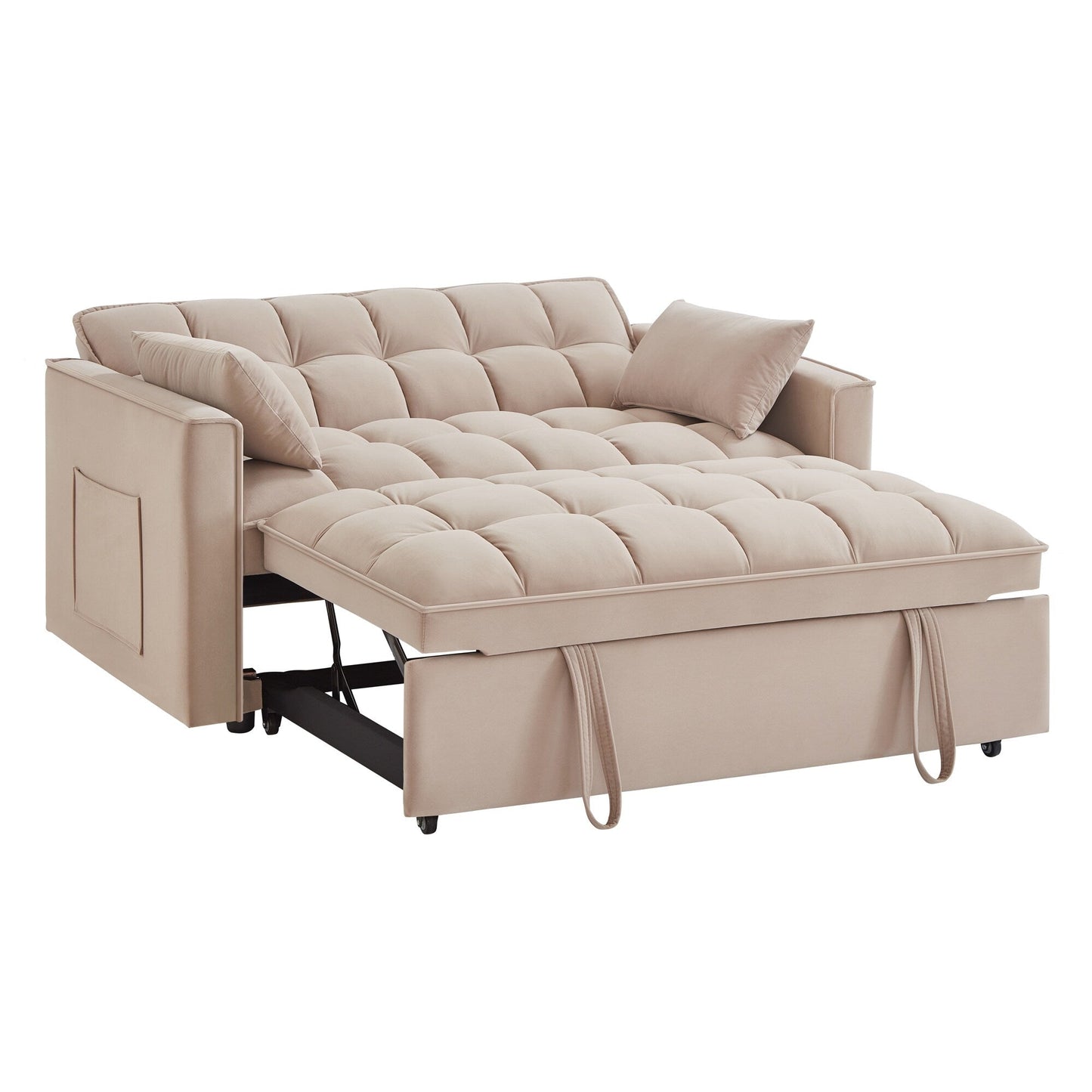 Velvet 4-in-1 Pull-Out Loveseat Sofa Bed
