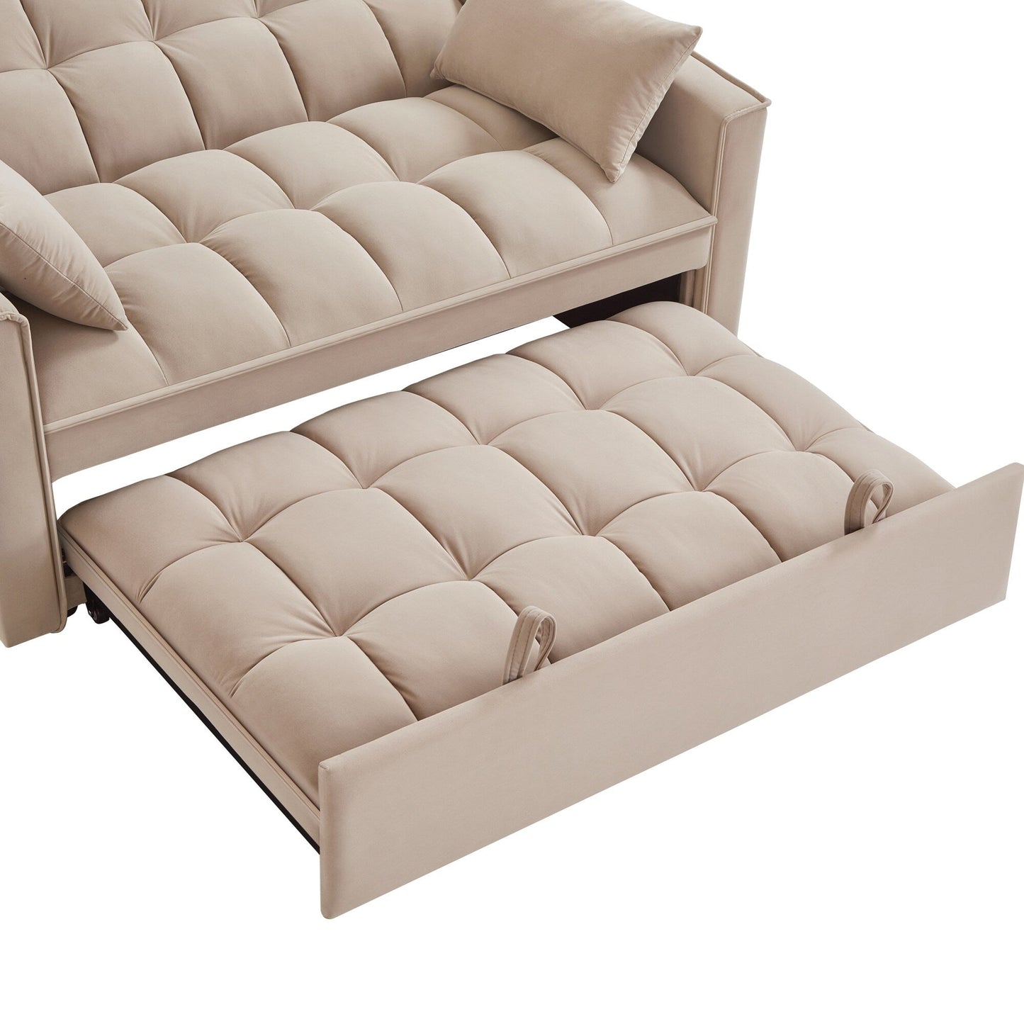 Velvet 4-in-1 Pull-Out Loveseat Sofa Bed