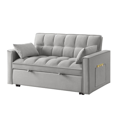 Velvet 4-in-1 Pull-Out Loveseat Sofa Bed