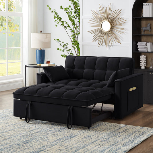 Velvet 4-in-1 Pull-Out Loveseat Sofa Bed