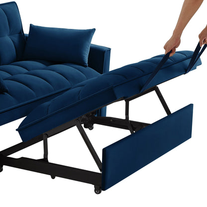 Velvet 4-in-1 Pull-Out Loveseat Sofa Bed